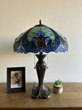 Enjoy Tiffany Style Table Lamp Stained Glass Vintage  included 2 LED bulbs ET1641 H24*W16 inch