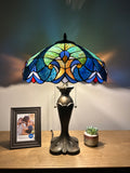 Enjoy Tiffany Style Table Lamp Stained Glass Vintage  included 2 LED bulbs ET1641 H24*W16 inch