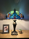 Enjoy Tiffany Style Table Lamp Stained Glass Vintage  included 2 LED bulbs ET1641 H24*W16 inch