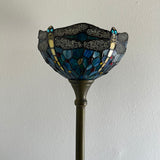 Tiffany style  Torch Floor Lamp Stained Glass Dragonfly EF1211