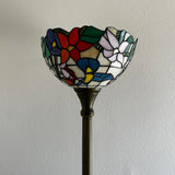 Enjoy Tiffany Style Torch Floor Lamp Stained Glass Hummingbird Flower Floor Lamp EF1257