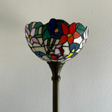 Enjoy Tiffany Style Torch Floor Lamp Stained Glass Hummingbird Flower Floor Lamp EF1257