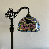 Enjoy Tiffany Style Floor Lamp Hummingbird Flowers Stained Glass Gooseneck Adjustable  Vintage EF1222