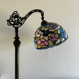 Enjoy Tiffany Style Floor Lamp Hummingbird Flowers Stained Glass Gooseneck Adjustable  Vintage EF1222