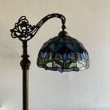 Enjoy Tiffany Style Floor Lamp Stained Glass Tulips Gooseneck Adjustable EF1256