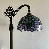 Enjoy Tiffany Style Floor Lamp Purple Stained Glass Gooseneck Adjustable Vintage EF1282