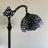 Enjoy Tiffany Style Floor Lamp Purple Stained Glass Gooseneck Adjustable Vintage EF1282