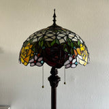 Tiffany style floor lamp Stained Glass Rose Flowers EF1603