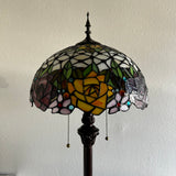 Tiffany style floor lamp Stained Glass Rose Flowers EF1603