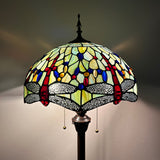 Enjoy Tiffany style floor lamp Jade Green Stained Glass Dragonfly EF1612