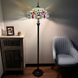 Enjoy Tiffany style floor lamp Jade Green Stained Glass Dragonfly EF1612