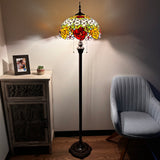 Tiffany style floor lamp Stained Glass Rose Flowers EF1603