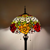 Tiffany style floor lamp Stained Glass Rose Flowers EF1603