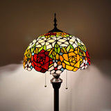 Tiffany style floor lamp Stained Glass Rose Flowers EF1603