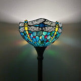 Tiffany style  Torch Floor Lamp Stained Glass Dragonfly EF1211