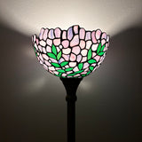Enjoy Decor Lamps Tiffany Style Torch Floor Lamp Purple Stained Glass EF1281