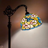 Enjoy Tiffany Style Floor Lamp Hummingbird Flowers Stained Glass Gooseneck Adjustable  Vintage EF1222