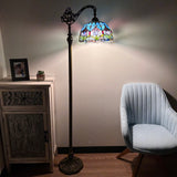 Enjoy Tiffany Style Floor Lamp Stained Glass Tulips Gooseneck Adjustable EF1256