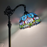 Enjoy Tiffany Style Floor Lamp Stained Glass Tulips Gooseneck Adjustable EF1256