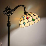 Enjoy Decor Lamps Tiffany Style Floor Lamp Gold Stained Glass Crystal Beans  Gooseneck Adjustable Vintage EF1276