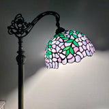 Enjoy Tiffany Style Floor Lamp Purple Stained Glass Gooseneck Adjustable Vintage EF1282