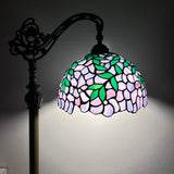 Enjoy Tiffany Style Floor Lamp Purple Stained Glass Gooseneck Adjustable Vintage EF1282