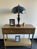 Enjoy Tiffany Style Table Lamp Dragonfly Blue Stained Glass Vintage 24"H16"W  ET1601