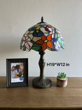 Tiffany style table lamp Stained Glass Hummingbird Flowers ET1257