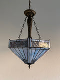 Tiffany Style Ceiling Lights Pendant Lamp Sky Color Hexagon Stained Glass LED Bulbs Included EP1644