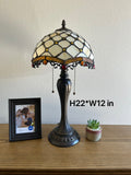 Enjoy Tiffany Style Gold Stained Glass Table Lamp Vintage included 2 LED bulbs  ET1224