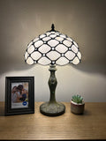 Enjoy Tiffany Table Lamp Crystal Bean White Stained Glass ET1205