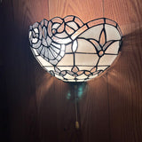 Tiffany Style Wall Sconce Lamp White Stained Glass Baroque Style LED Bulb Included EW1225