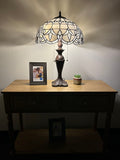 Enjoy Tiffany Style White Stained Glass Table Lamp Baroque Style Lavender Vintage ET1625