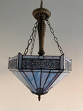 Tiffany Style Ceiling Lights Pendant Lamp Sky Color Hexagon Stained Glass LED Bulbs Included EP1644