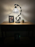 Enjoy Tiffany Style Table Lamp  Baroque Style Lavender White Stained Glass ET0826