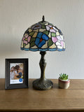 Enjoy Tiffany Style Table Lamp Stained Glass Hummingbird Flowers Vintage  H19*W12 Inch ET1221