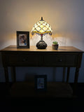 Enjoy Tiffany Style Table Lamp Gold Stained Glass Crystal Beans Include LED Bulb ET1023 H14*W10 In