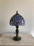 Tiffany Style Mini Table Lamp Purple Stained Glass ET0881