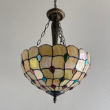 Tiffany Style Ceiling Lights Hanging Lamp Gold Stained Glass Crystal Beans LED Bulbs Included EP1676