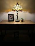 Enjoy Tiffany Style Table Lamp Gold Stained Glass Crystal Beans Vintage  H19*W12 Inch ET1223