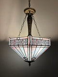 Tiffany Style Ceiling Lights Pendant Lamp Sky Color Hexagon Stained Glass LED Bulbs Included EP1644