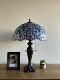 Enjoy Tiffany Style Table Lamp Purple Stained Glass Vintage ET1681 H24*W16 inch