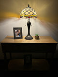 Tiffany Style Gold Stained Glass Table Lamp Vintage included 2 LED bulbs  ET1224