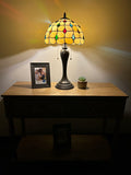 Enjoy Tiffany Style Table Lamp Gold Stained Glass Crystal Beans Vintage ET1275