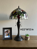 Enjoy Tiffany Style Table Lamp Parrots Grape Stained Glass Vintage H22*W12 Inch ET1273