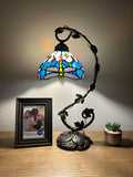 Enjoy Tiffany Style Table Lamp Dragonfly Blue Stained Glass ET0862