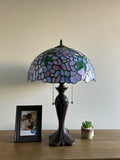 Enjoy Tiffany Style Table Lamp Purple Stained Glass Vintage ET1681 H24*W16 inch