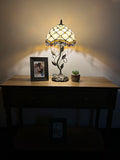 Enjoy Tiffany Style Table Lamp Gold Stained Glass Crystal Beans Include LED Bulb ET1024 H21*W10 In