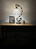 Enjoy Tiffany Style Table Lamp  Crystal Bean White Stained Glass ET0806