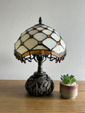 Enjoy Tiffany Style Table Lamp Gold Stained Glass Crystal Beans Include LED Bulb ET1023 H14*W10 In